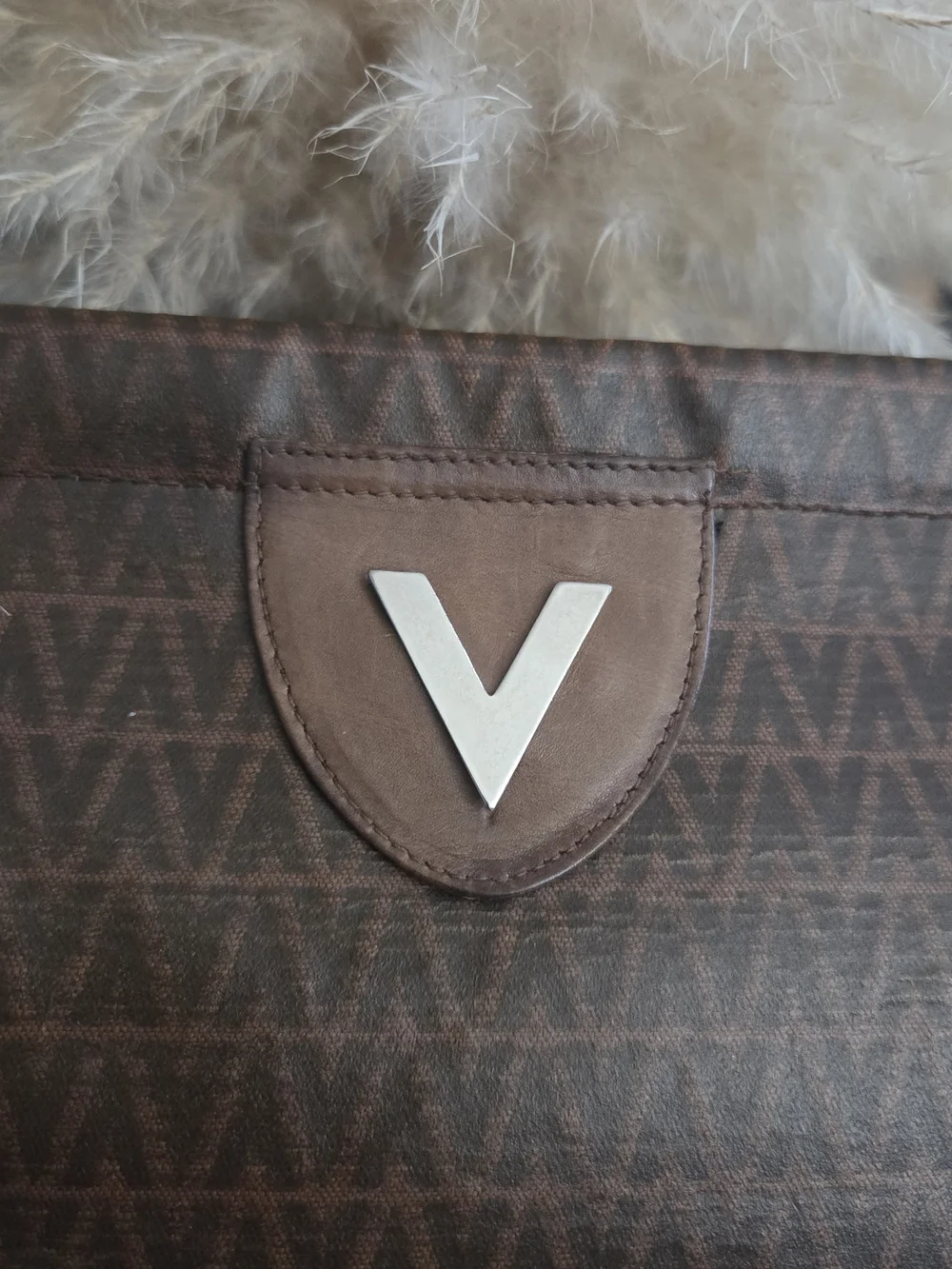 Mario Valentino Vintage Brown Signature Pouch